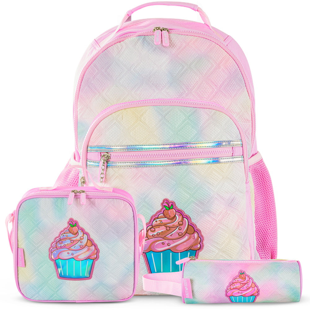 Eazy Kids - Backpack with Lunch Bag & Pencil Case - Sugar Pop - 17-Inch/43.5cm