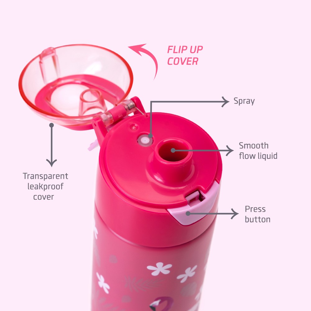 Eazy Kids - Insulated Stainless Steel Water Bottle With Spray - Tropical - 640ml