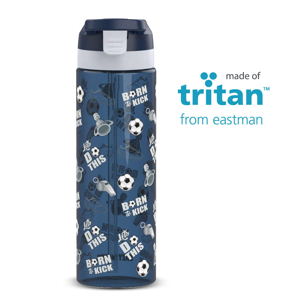 Eazy Kids - Tritan Water Bottle with Spray Function - Football - 750ml