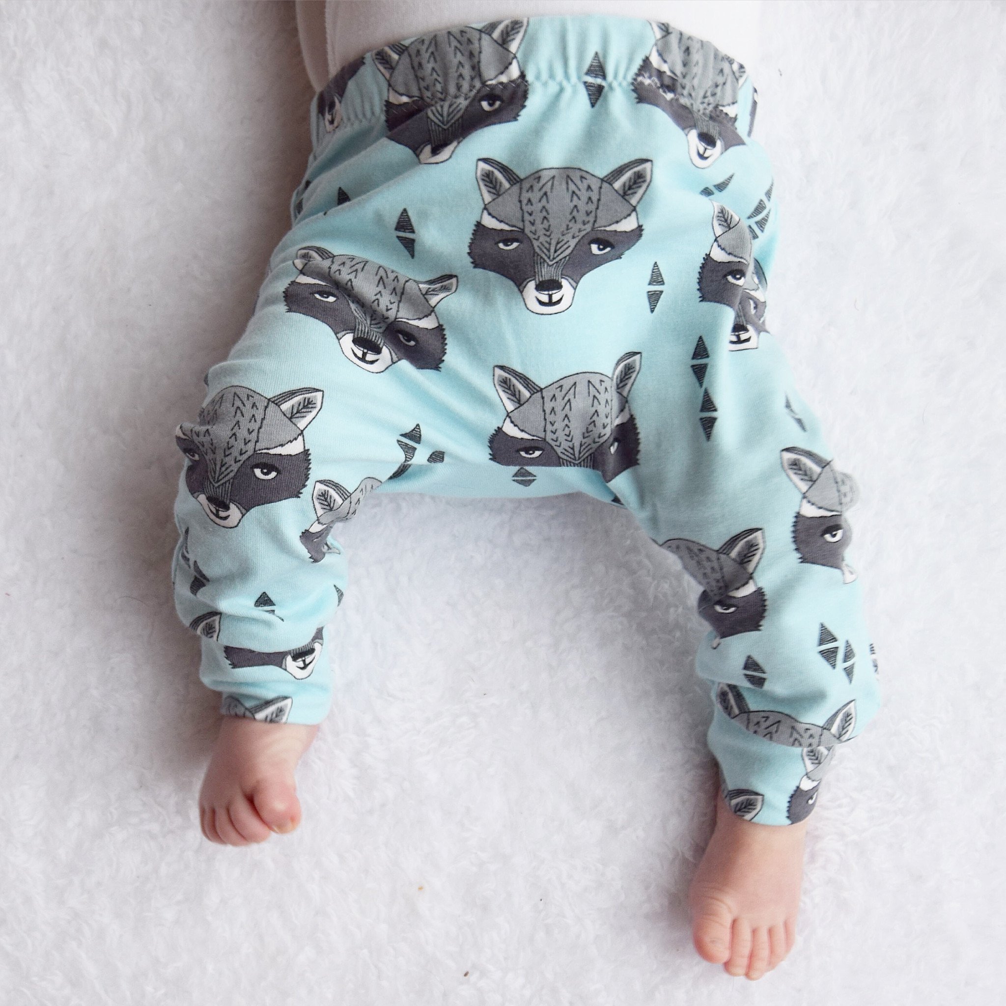 Fred & Noah Organic Racoon Print Leggings - Blue
