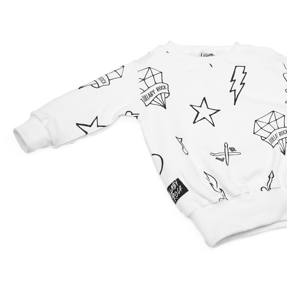 Lullaby Rock - Tattoo Sweatshirt - White