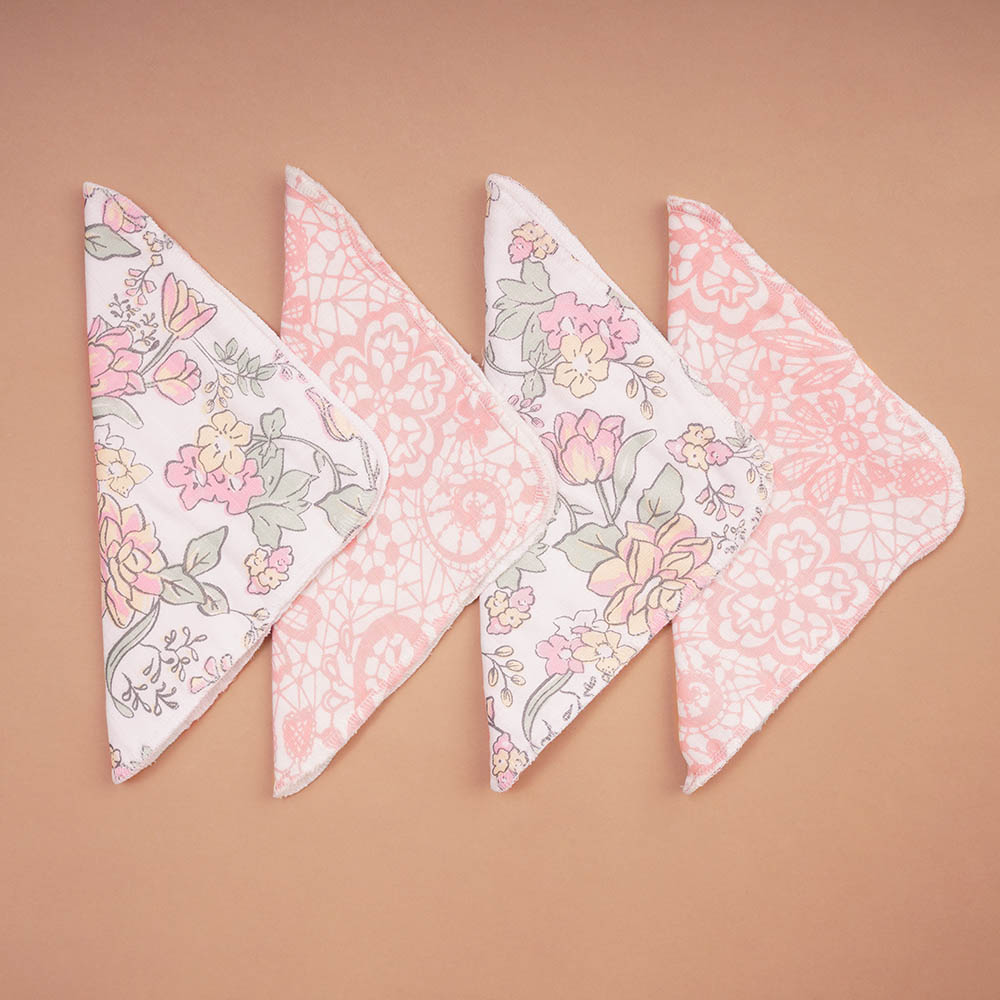 Fancy Fluff - Bamboo Muslin Napkins - Bloom - 4pcs