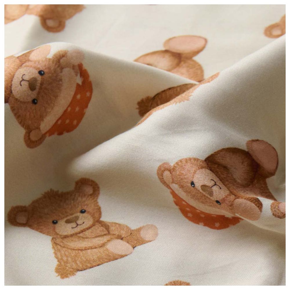Fancy Fluff Organic Cot Bedsheet - Cuddle Bear