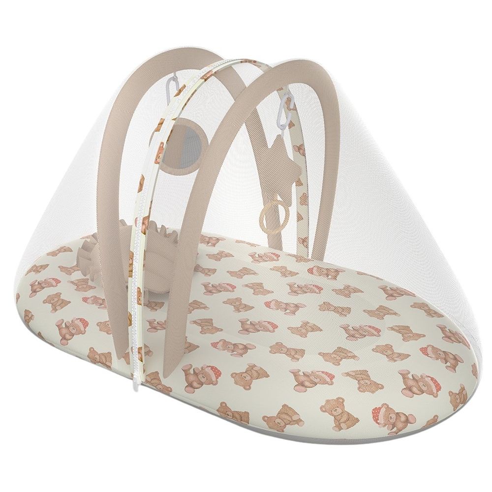 Fancy Fluff Organic Mosquito Net Set - Cuddle Bear - 4 Pcs