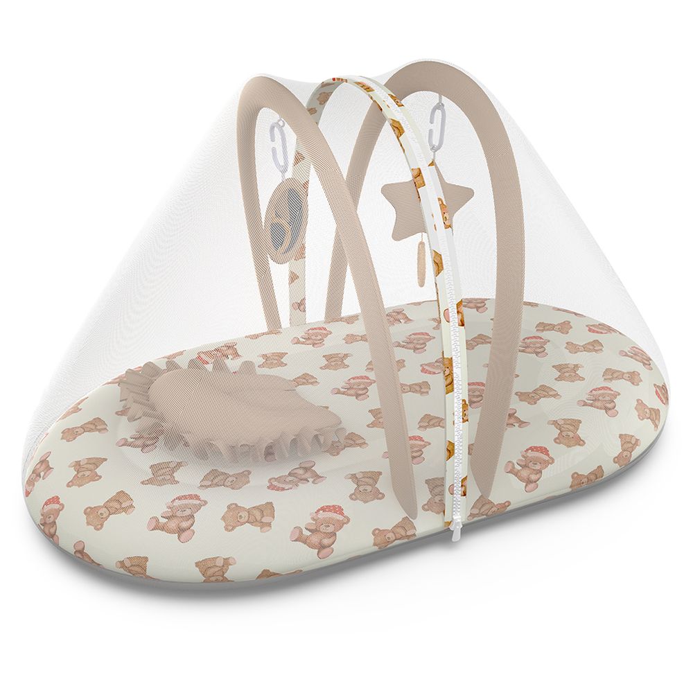 Fancy Fluff Organic Mosquito Net Set - Cuddle Bear - 4 Pcs