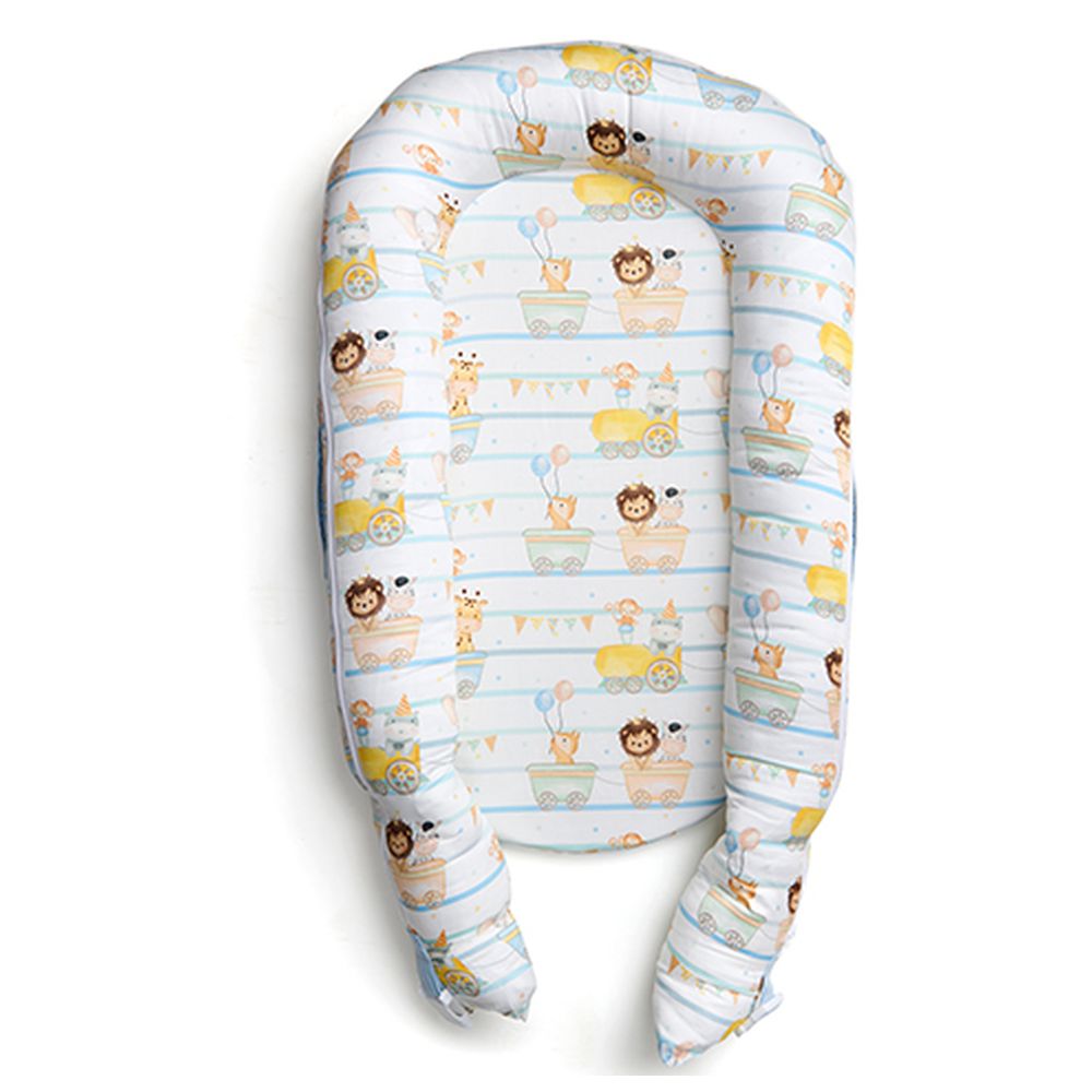 Fancy Fluff Organic Baby Cocoon With Protector - Joy Ride