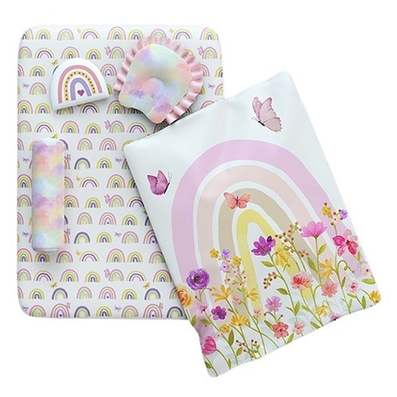 Fancy Fluff - Organic New Born Bed Set - Rainbow Dreams - 6 Pcs