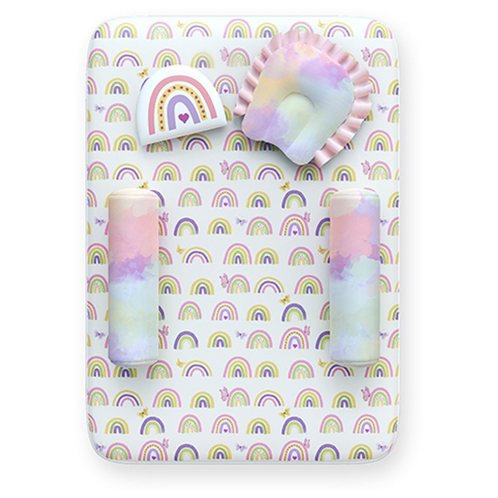 Fancy Fluff - Organic New Born Bed Set - Rainbow Dreams - 6 Pcs