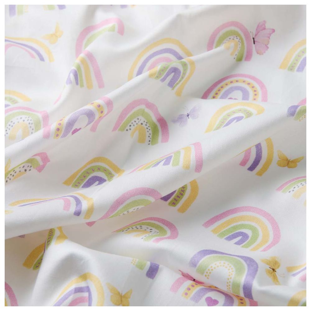 Fancy Fluff Organic Cot Bedsheet - Rainbow Dreams
