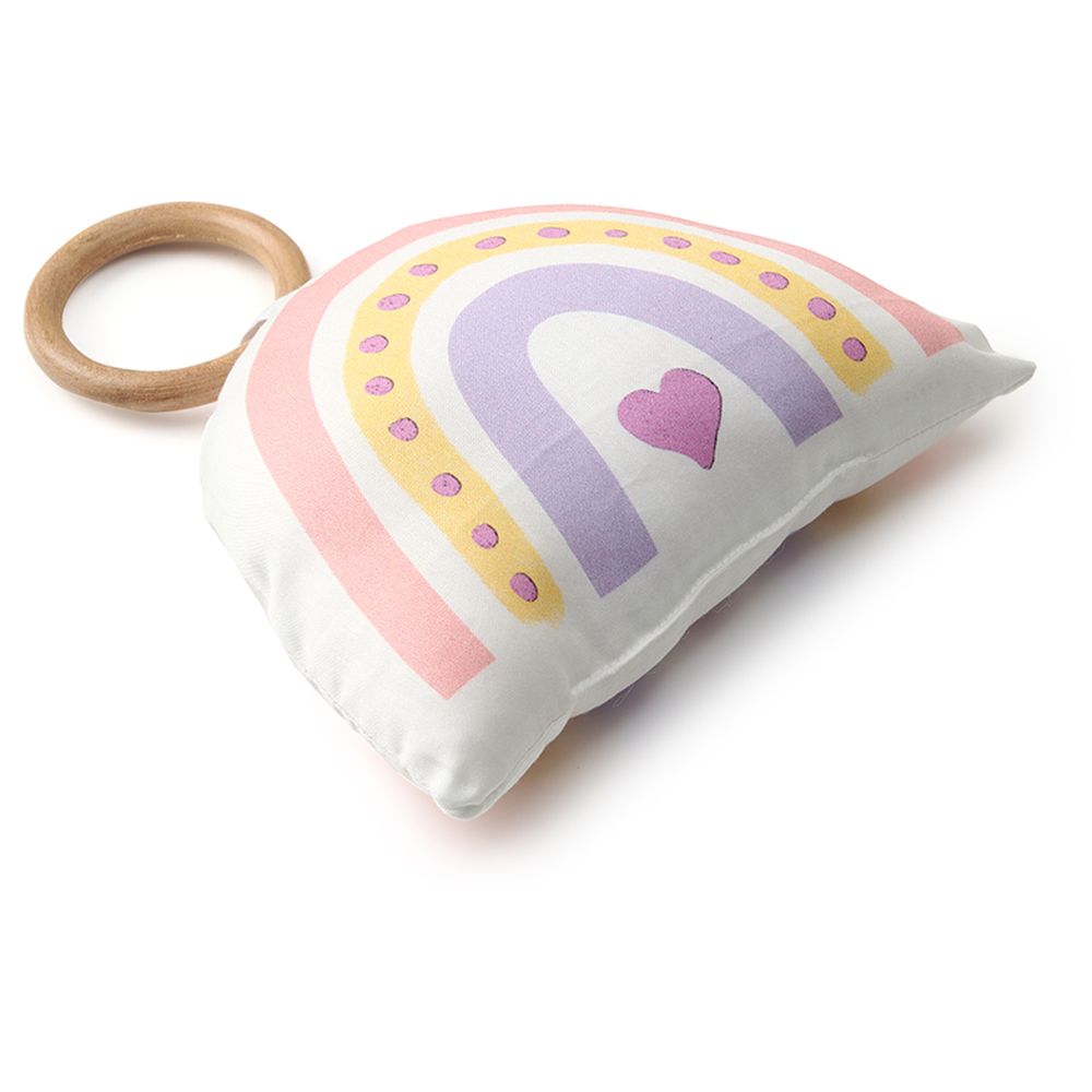 Fancy Fluff - Rainbow Shaped Cushion With Teether