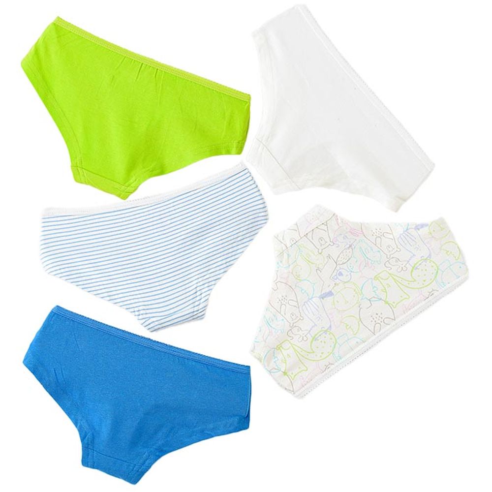 Jelliene Girl's Soft Cotton Briefs - Multicolor - 5 Pcs
