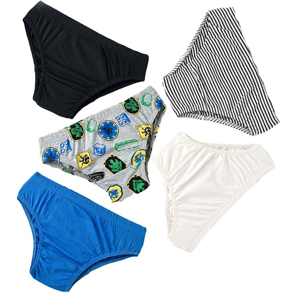 Jam Boy's Soft & Comfortable Briefs Blue/Black - 5 Pcs