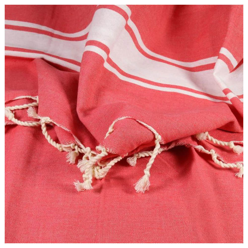 Hammam Corner - 100% Recycled Cotton Classic Beach Towel - Red