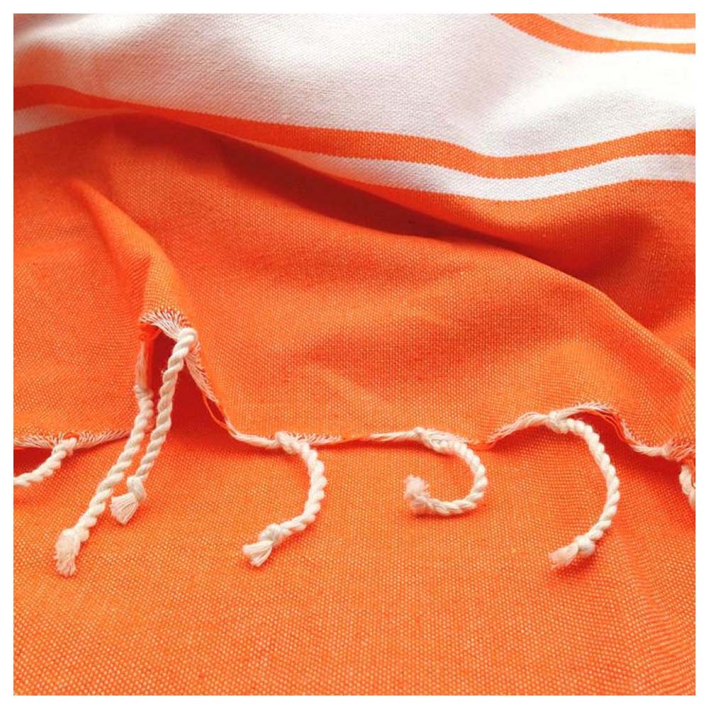 Hammam Corner - 100% Recycled Cotton Classic Beach Towel - Orange