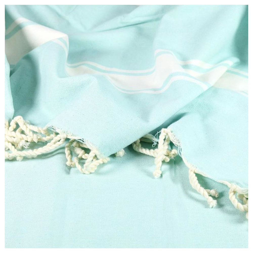 Hammam Corner - 100% Recycled Cotton Classic Beach Towel - Blue Green