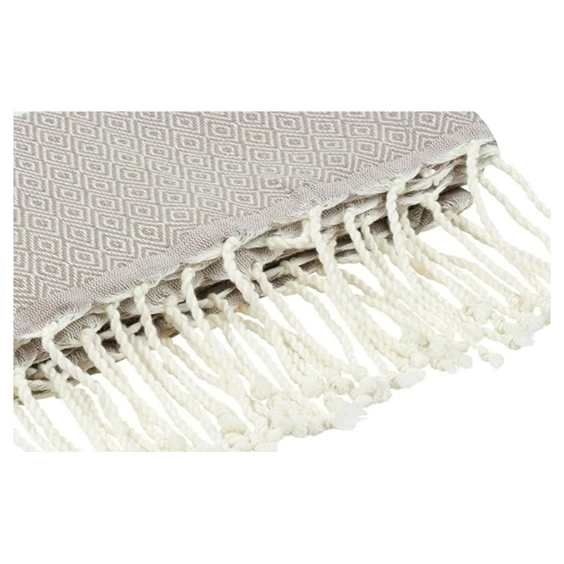 Hammam Corner - 100% Recycled Cotton Diamond Beach Towel - Grey