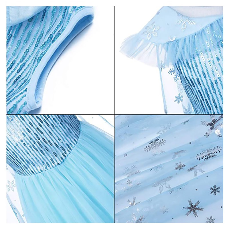 Brain Giggles Princess Elsa Costume for Girls - Blue