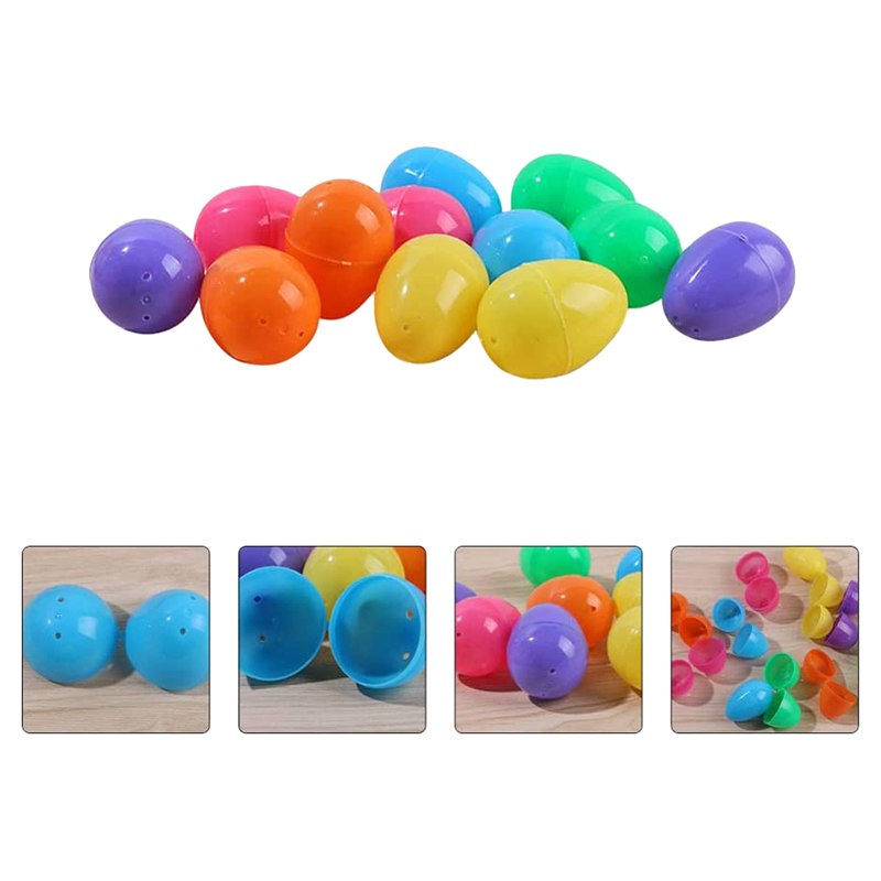 Brain Giggles - Plastic Fillable Colourful Easter Eggs - 12pcs