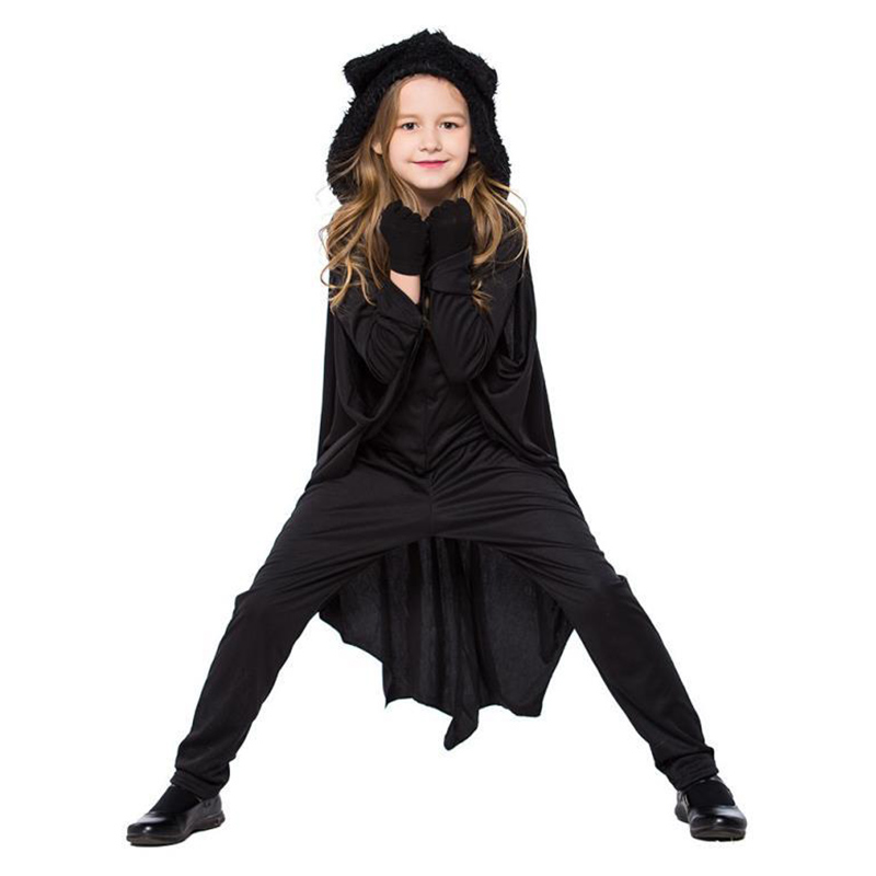 Jade - Kids Halloween Bat Costume - Black