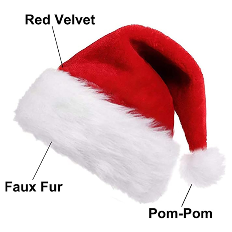 Brain Giggles 2pcs Santa Christmas Hat For Kids - Red