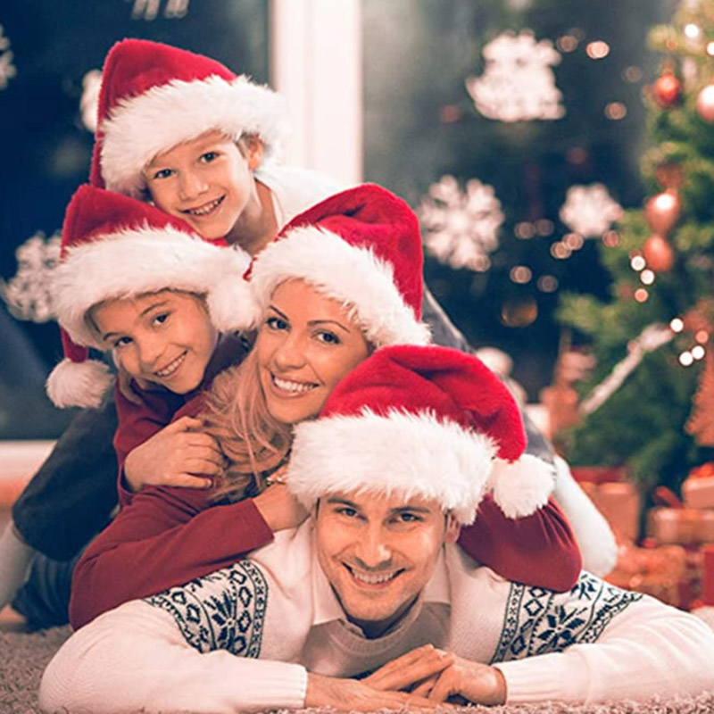 Brain Giggles 2pcs Santa Christmas Hat For Kids - Red