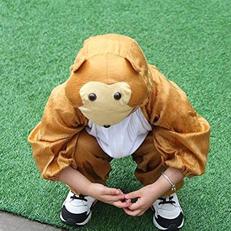 Brain Giggles Monkey Animal Costume for Kids - Brown