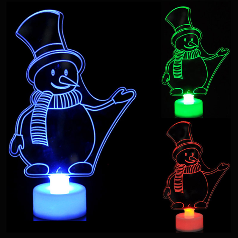 Party Propz - 3D Acrylic Table Lamp LED Christmas Decoration - Pack of 3