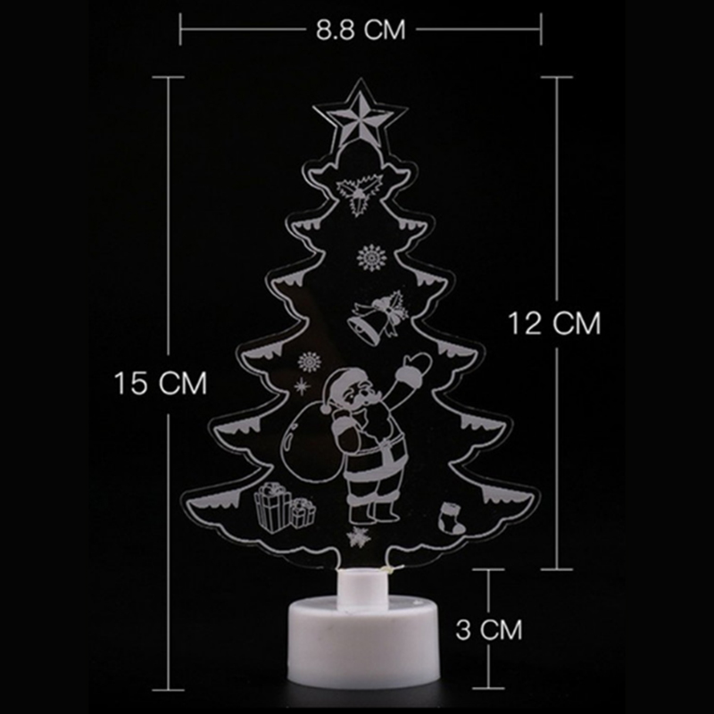 Party Propz - 3D Acrylic Table Lamp LED Christmas Decoration - Pack of 3