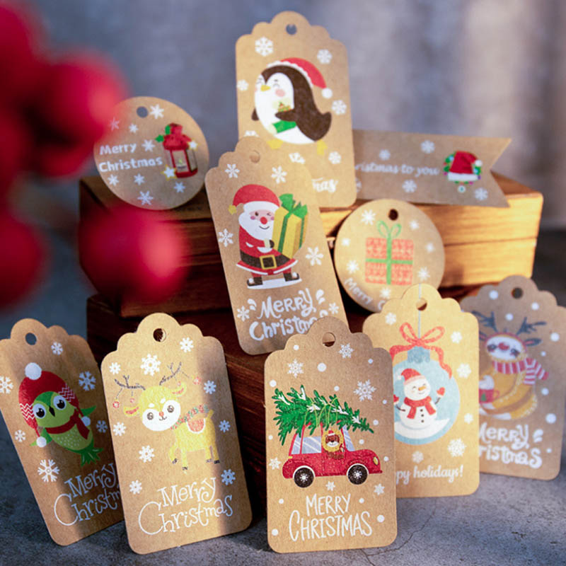 Party Propz - Christmas Gift Tags with String - Pack of 50