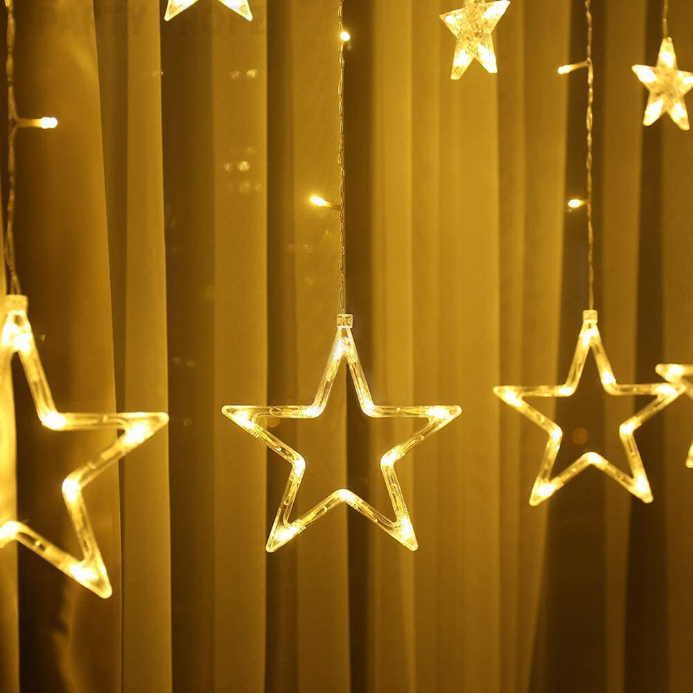 Party Propz - 12pcs Star LED Lights & 138pcs Curtain Lights