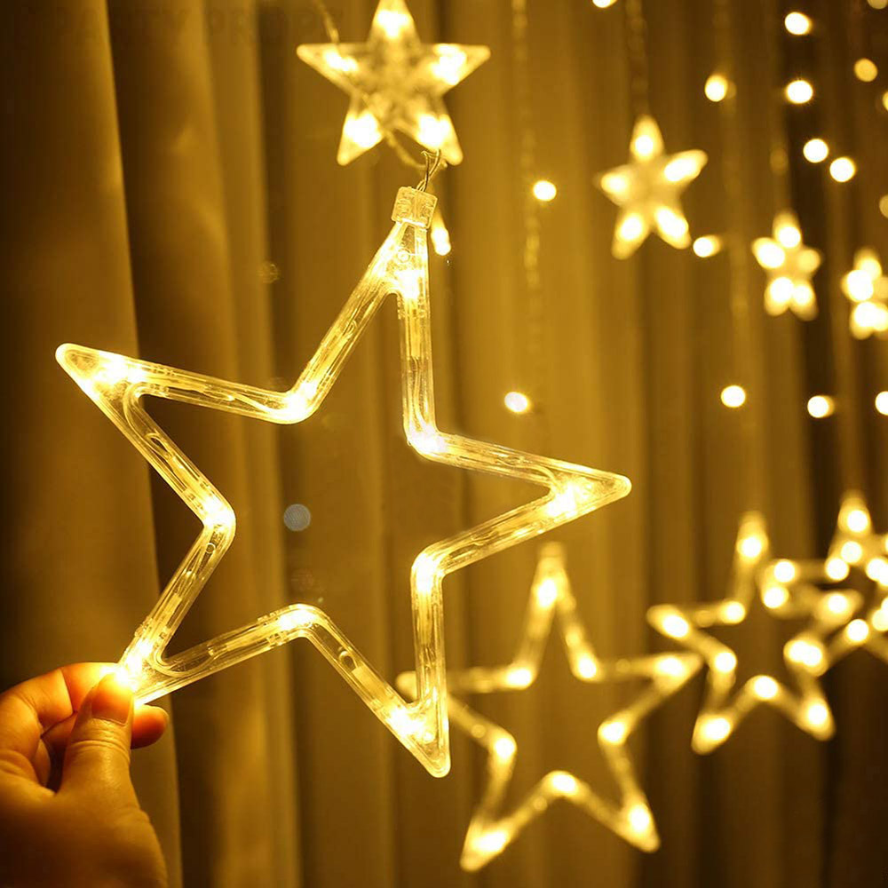Party Propz - 12pcs Star LED Lights & 138pcs Curtain Lights