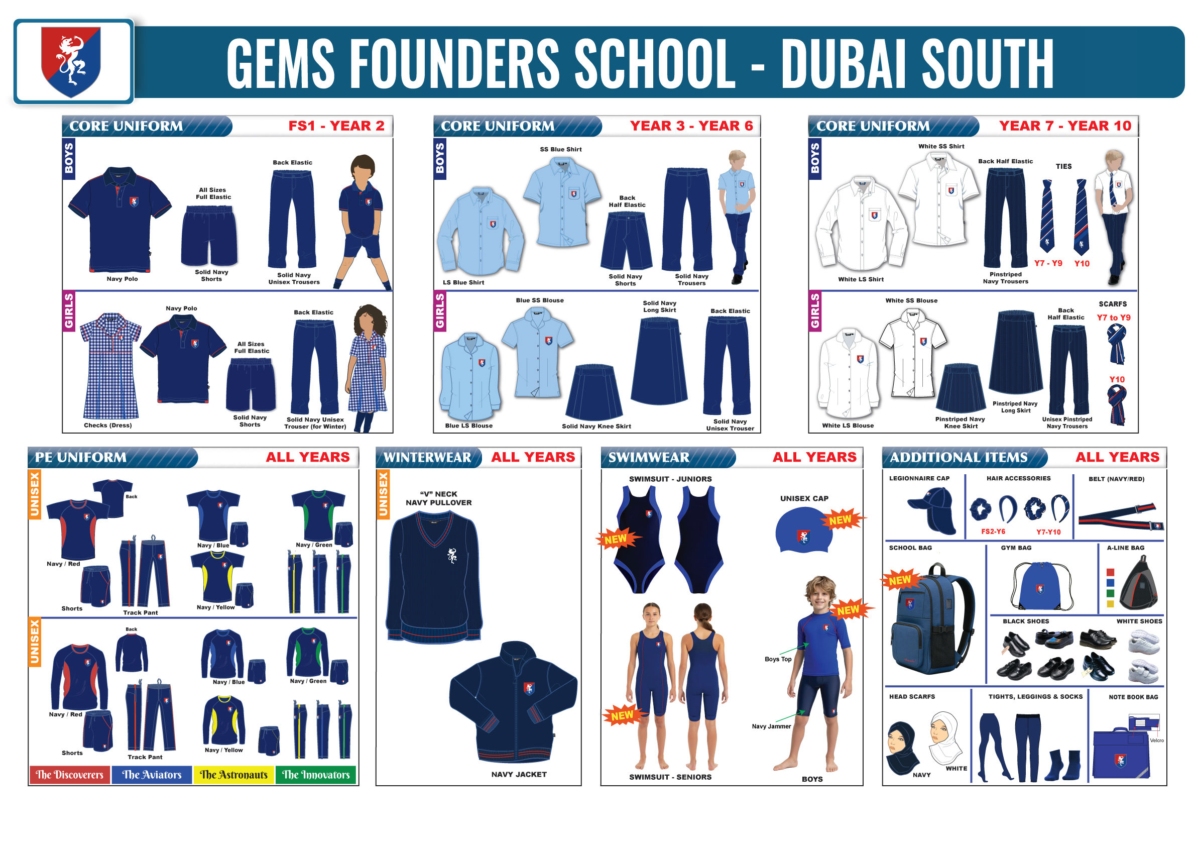 Full Sleeve Shirt - White - Grades 7-13 - GEMS Founders School - Dubai South