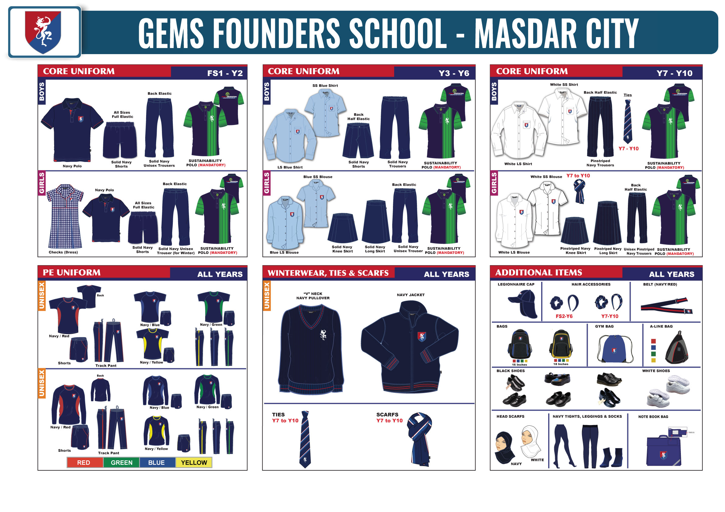Short Sleeve Shirt - White - Grades 7-13 - GEMS Founders School - Masdar City
