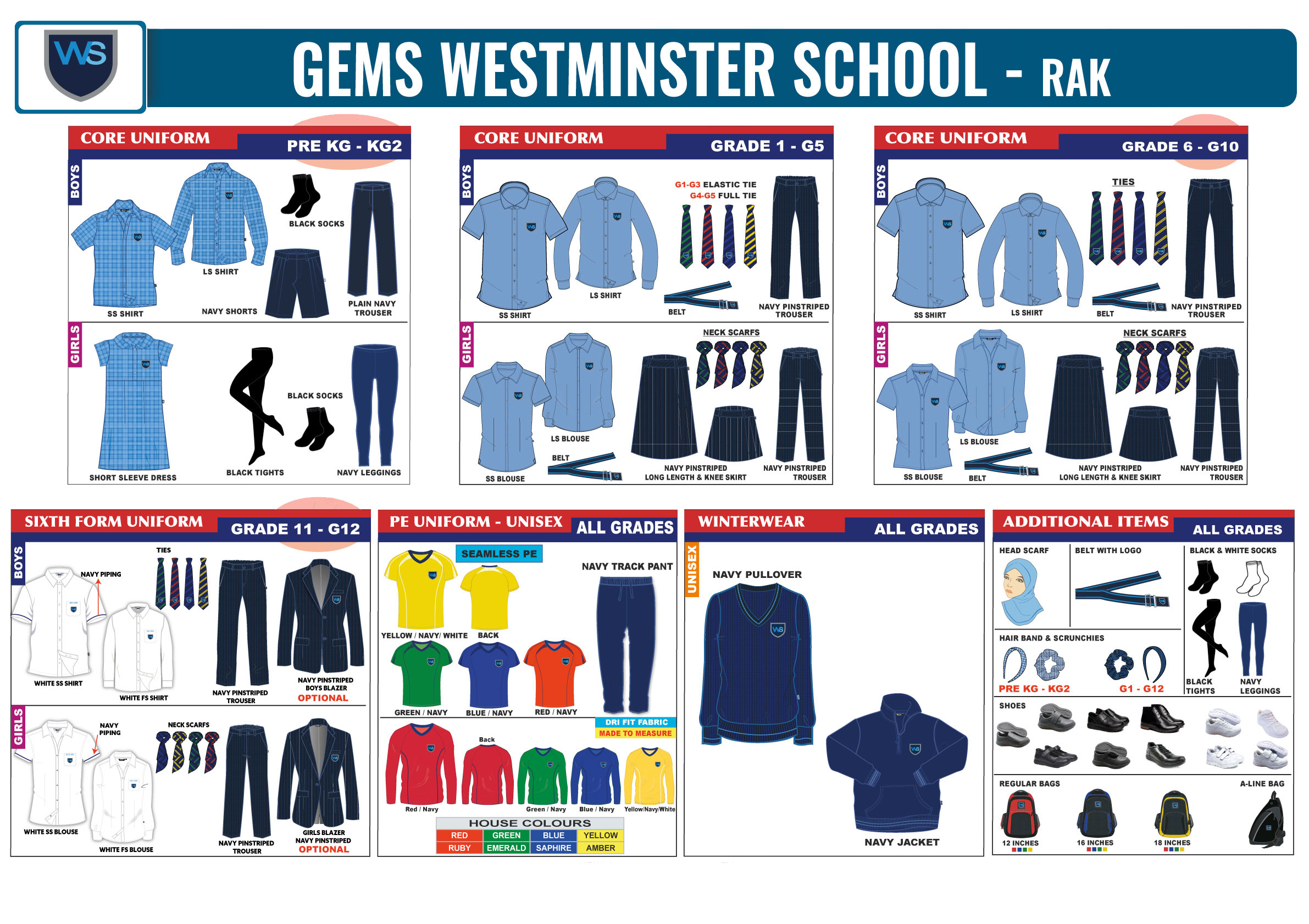 Kindergarten Short Sleeve Shirt - Blue Tartan - GEMS Westminster School - Ras Al Khaimah