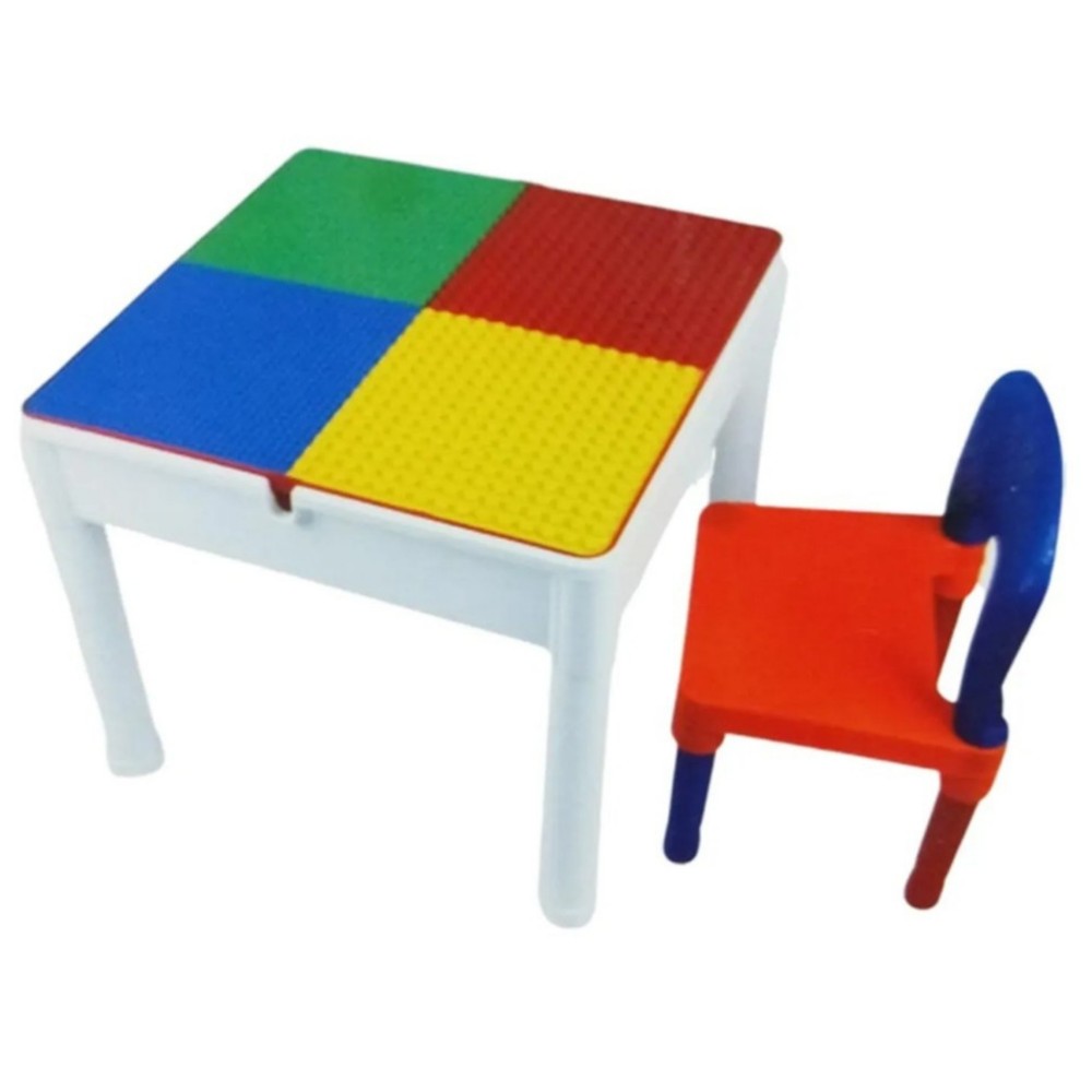 Little Angel - Kids Building Block Table With Chair Set