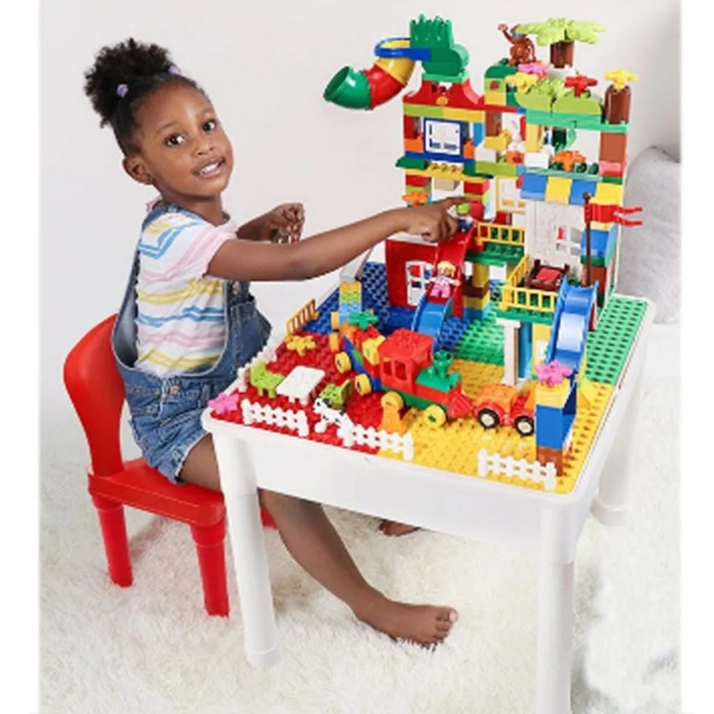 Little Angel - Kids Building Block Table With Chair Set