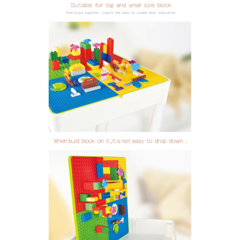Little Angel - Kids Building Block Table With Chair Set