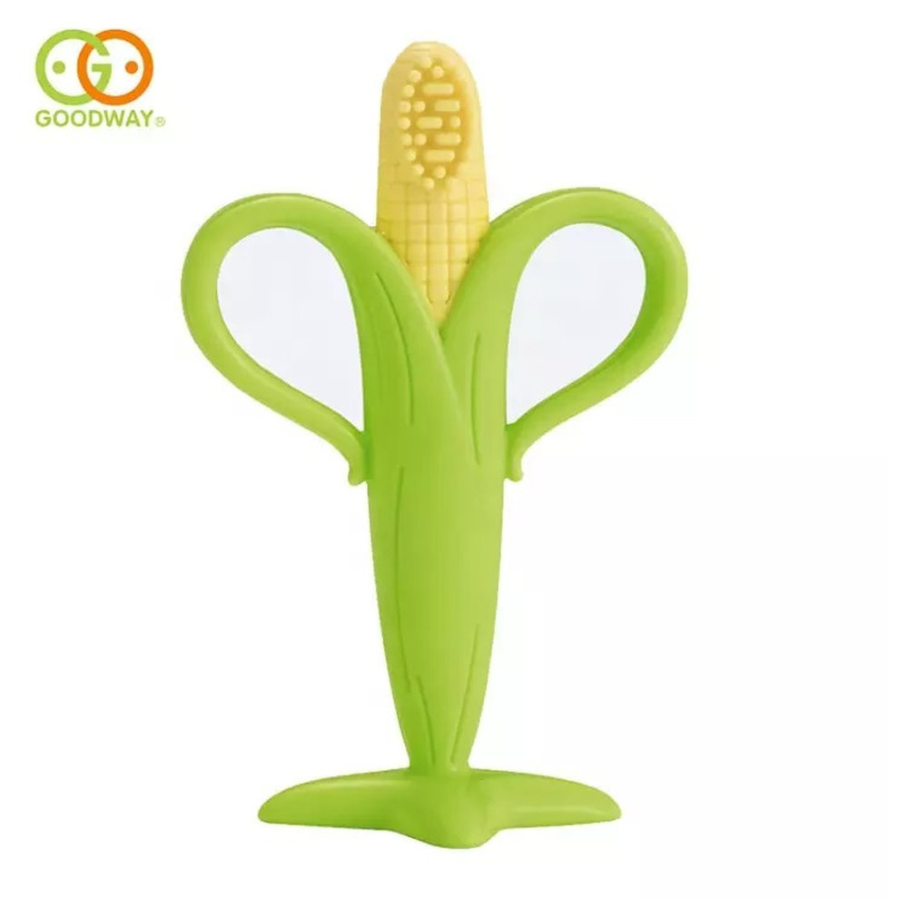 Goodway - Baby Teething Toothbrush Soft Silicone Teether Toy - Corn