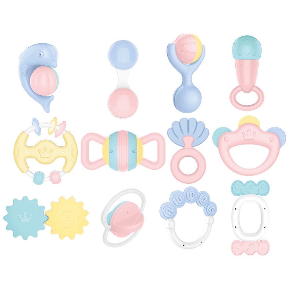 Huanger - Baby Rattles & Teether Sensory Toy Set - Multicolor
