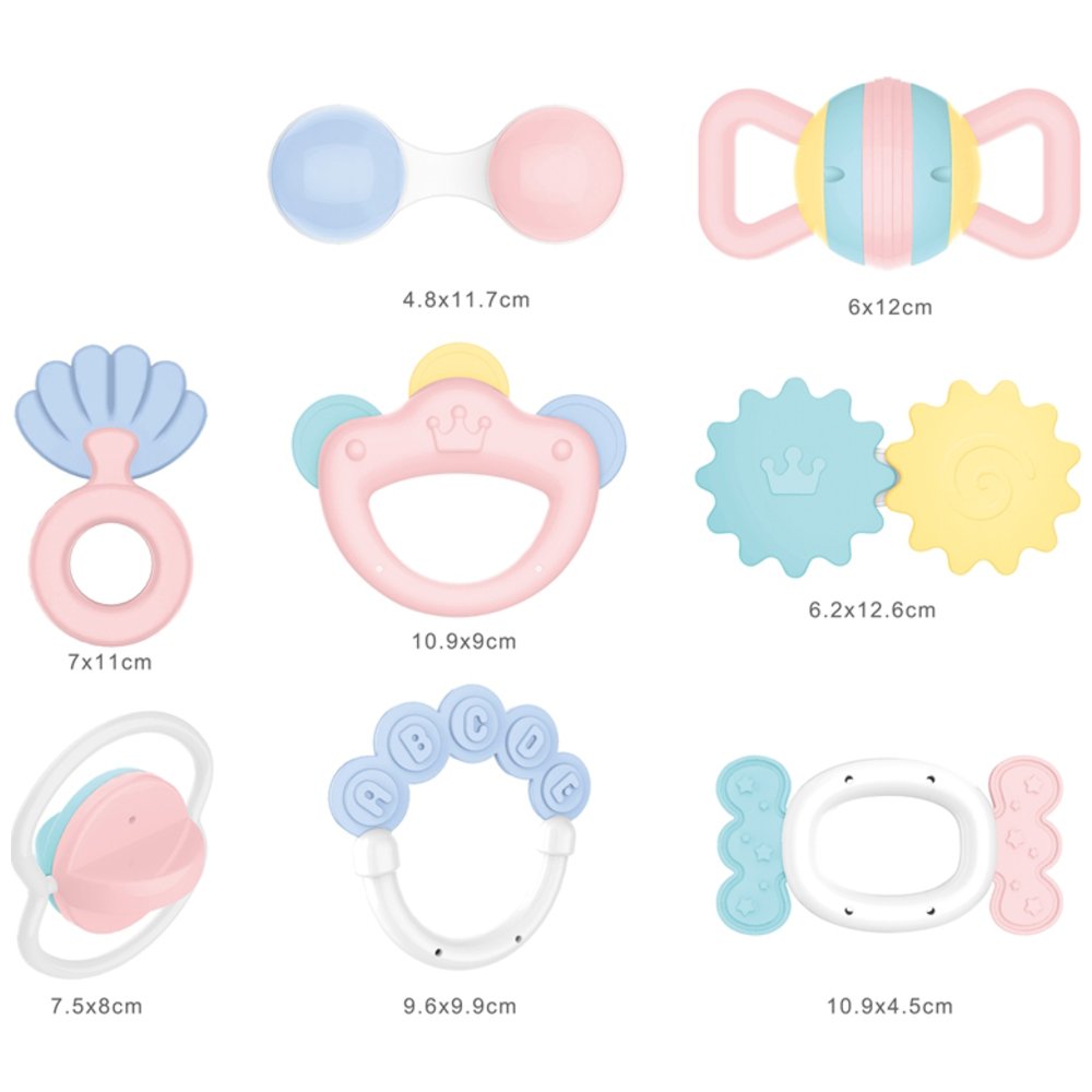 Huanger - Baby Rattles & Teether Sensory Toy Set - Multicolor