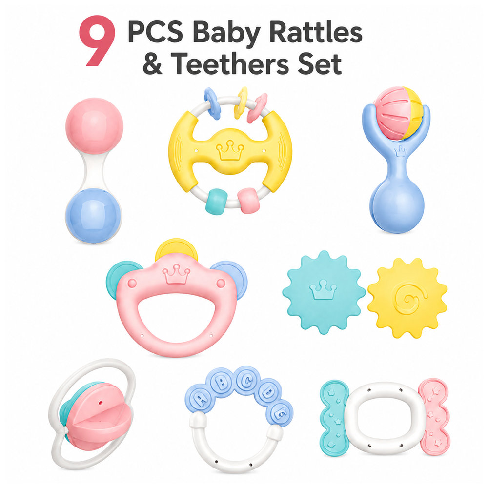 Huanger - Baby Rattles Sensory 8Pcs for Newborn