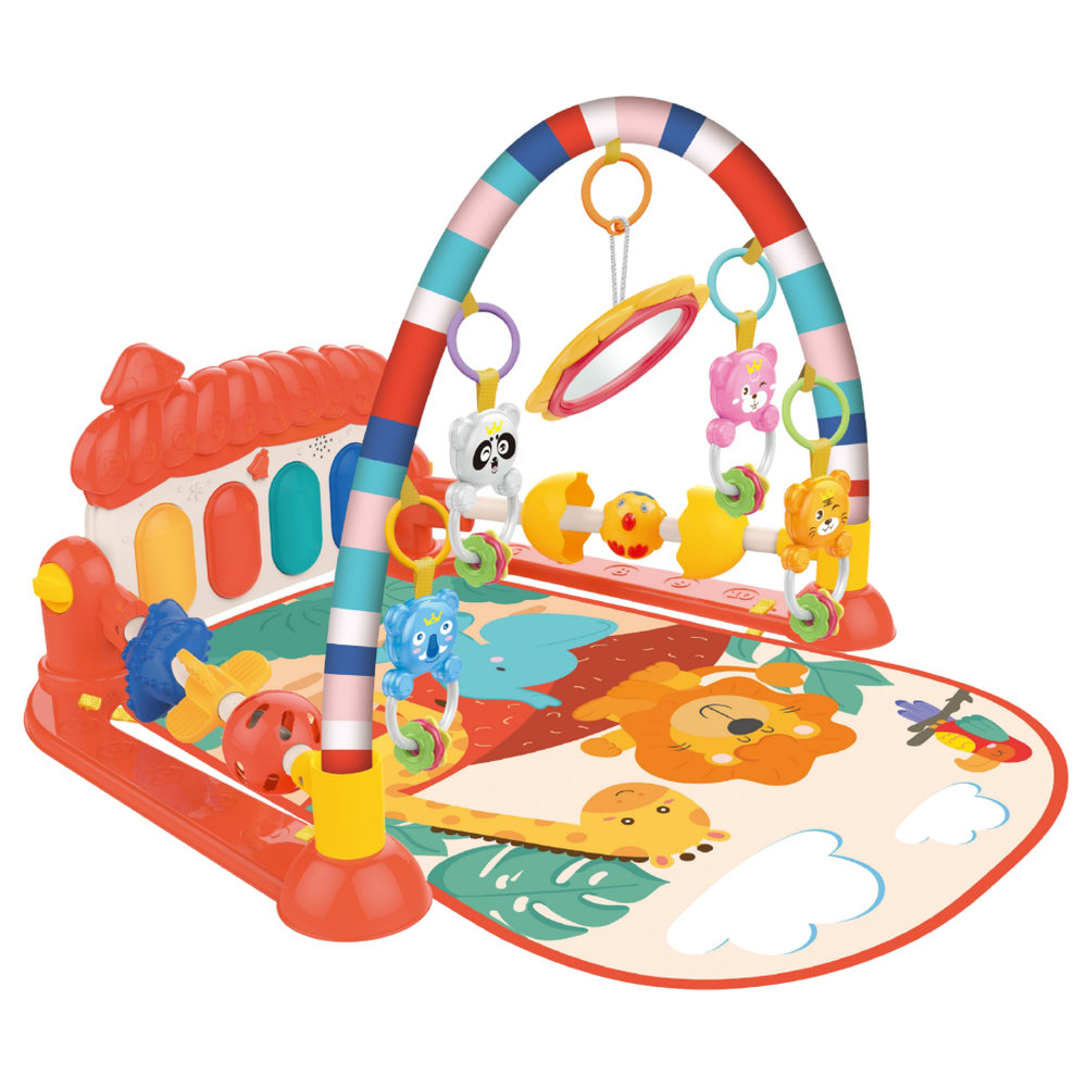 Huanger Piano Fitness Gym Rack With Playing Toys - Red
