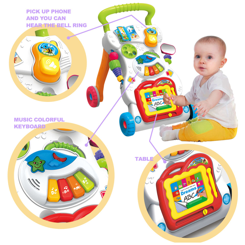 Huanger - Baby Walker Push Activity Learning Toy - White