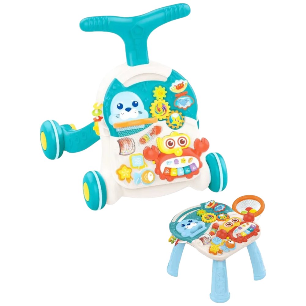 Huanger - Baby Push Walker with Learning Panel - Sky Blue