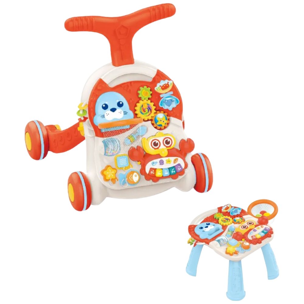 Huanger - Baby Push Walker with Learning Panel - Orange