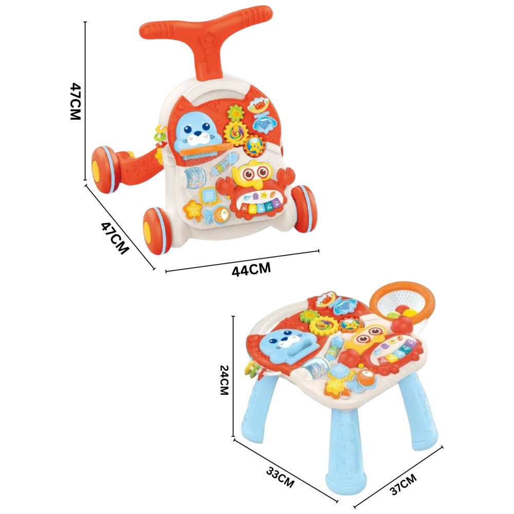 Huanger - Baby Push Walker with Learning Panel - Orange