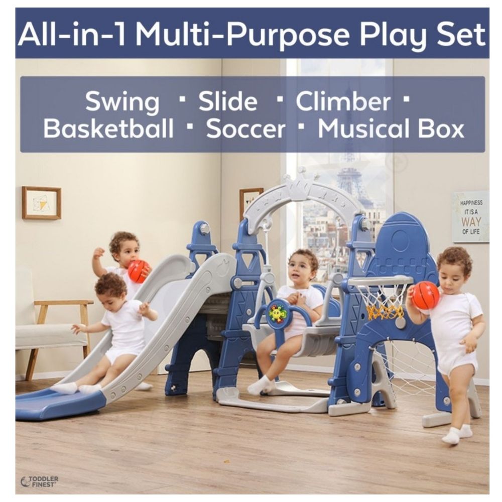 Little Angel Kids Slide And Swing 3-In-1 Activity Playset