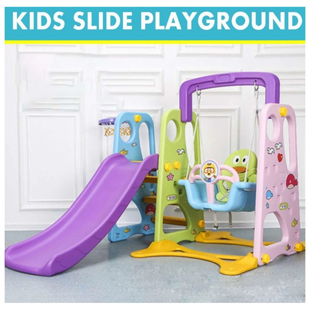 Little Angel Kids Slide And Swing 3-In-1 Activity Playset