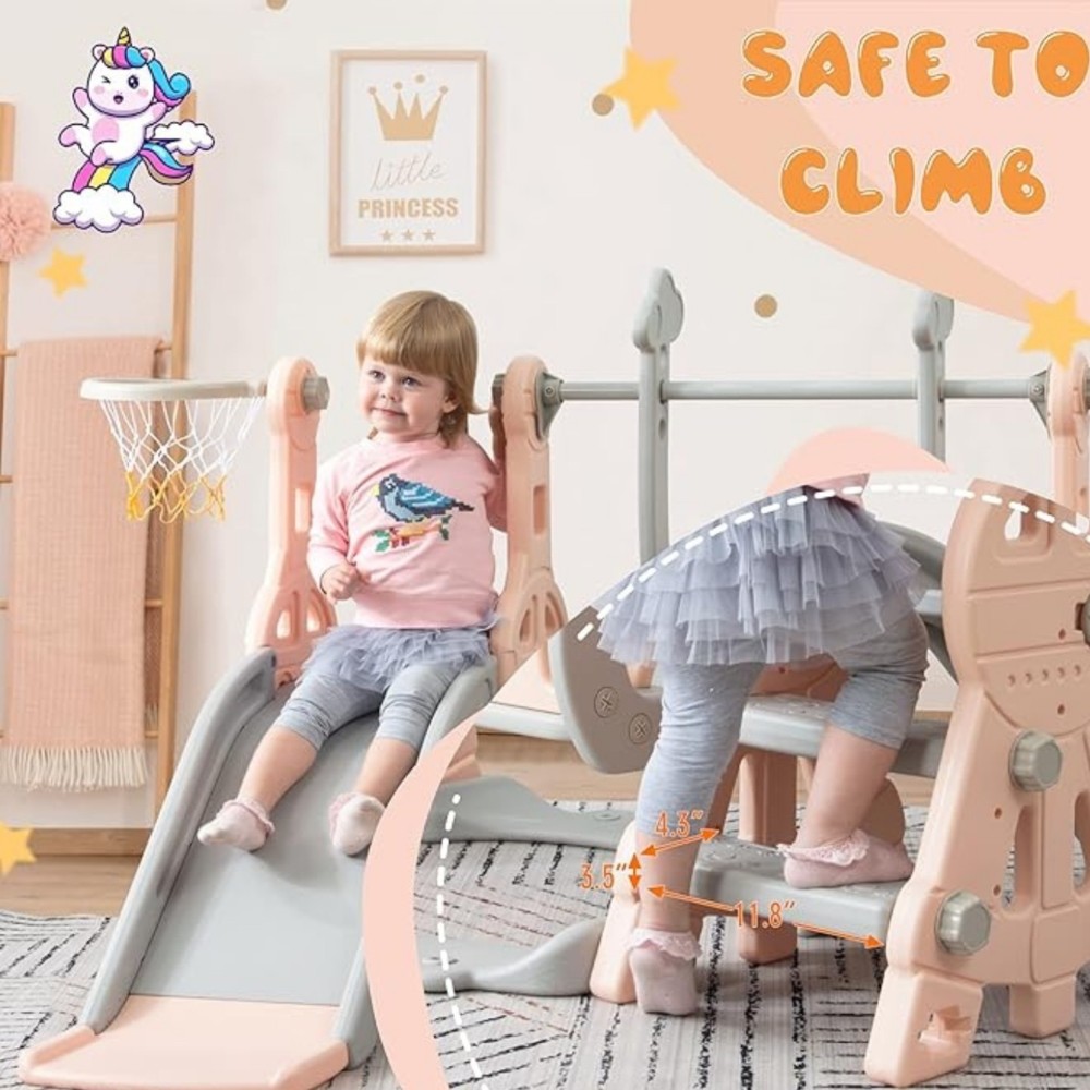 Little Angel Kids Toys Slide & Swing - Pink_3y