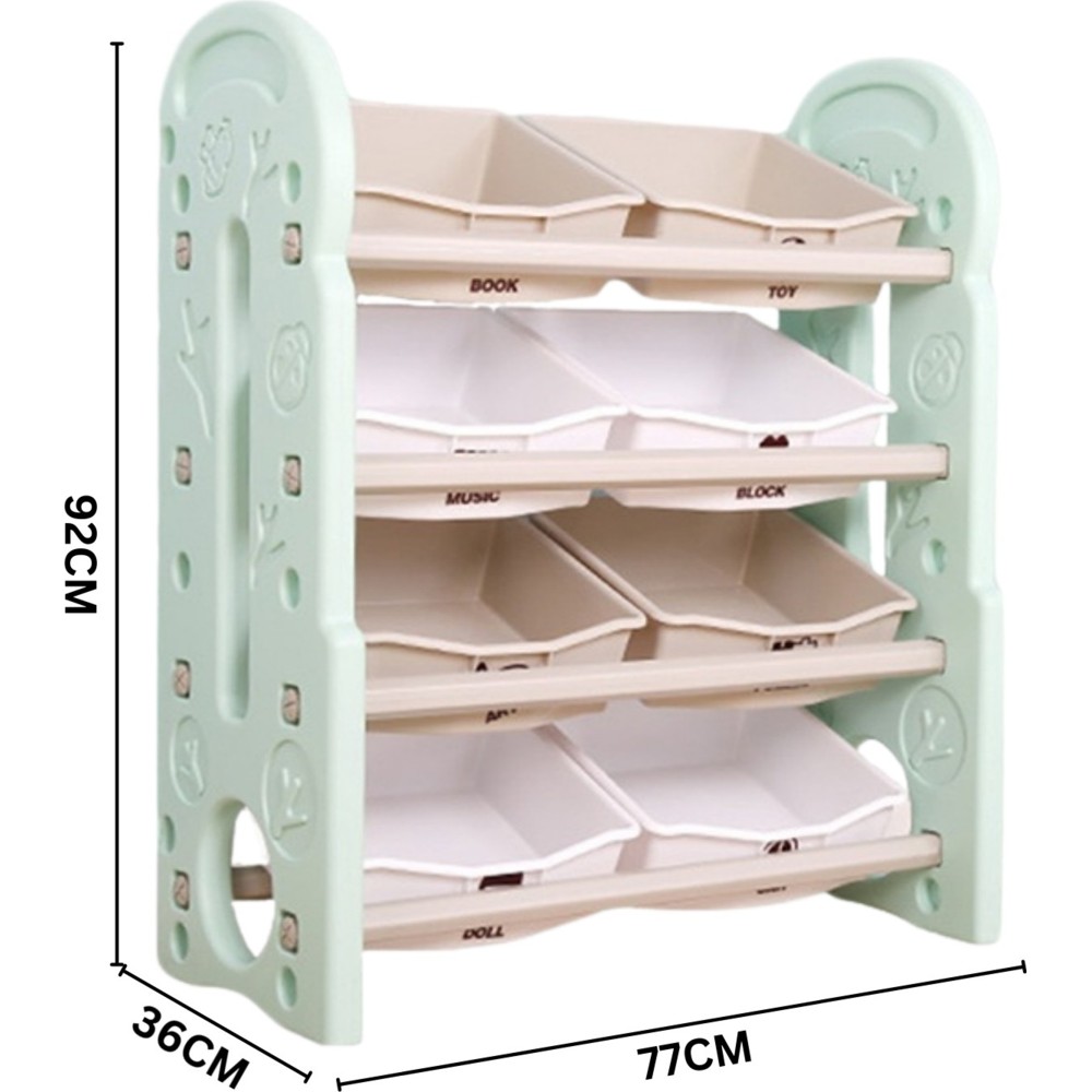 Little Angel Toy Storage Organizer With Bins For Kids Room-Green